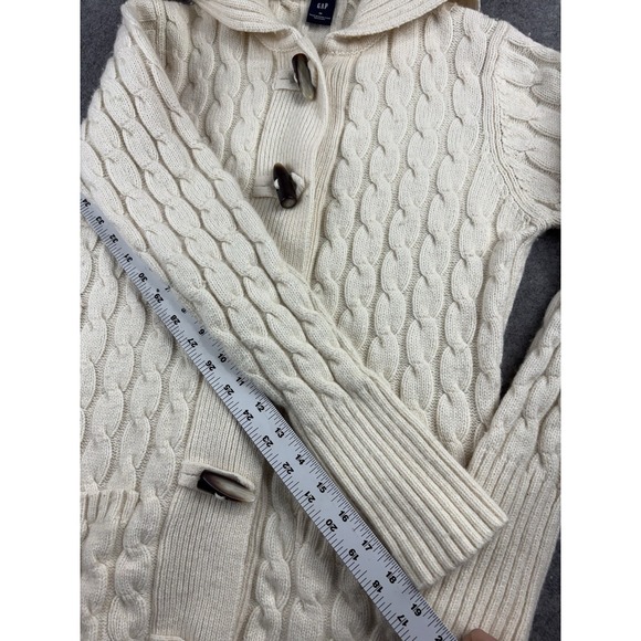 GAP Women's M Toggle Cardigan Wool Angora Cashmere Pockets Y2K 00s Cozy Coastal - Picture 3 of 10